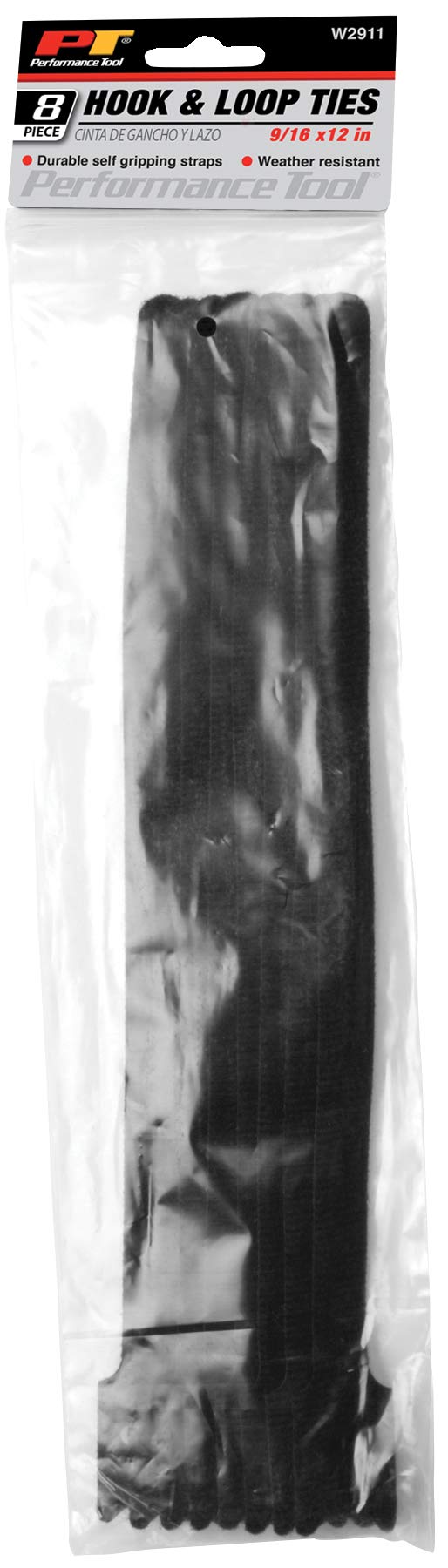 8pc Performance Tool 12" Hook & Loop Ties (W2911) Fastening