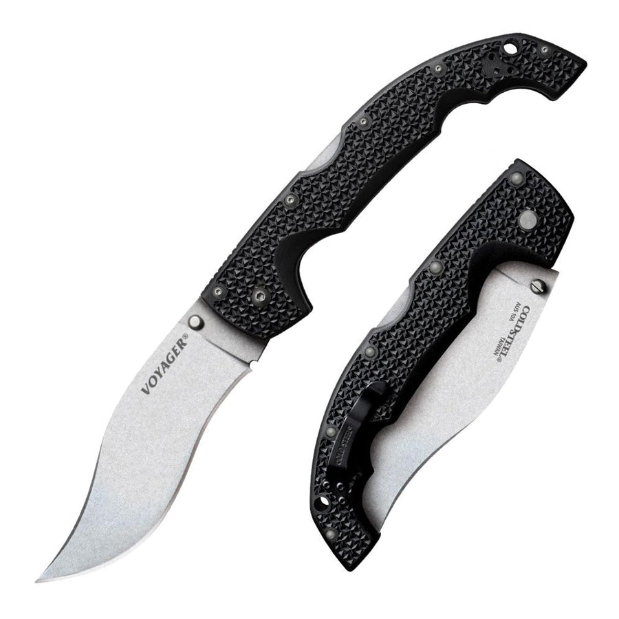Cold Steel Vaquero XL Voyager 5.5" AUS10A Kukri Plain Edge Razor-Sharp Blade 6.75" Griv-Ex Handle Everyday Carry Tactical Folding Knife