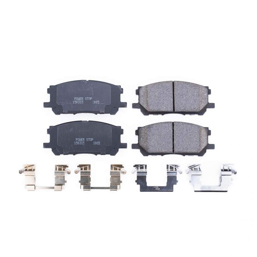 Power Stop Brake Kit Front For Lexus RX330 2004-06 |RX350 2007-09 |RX400h 2006-08 |Toyota Highlander 2006-07 - Ceramic Brake Pads With Installation Hardware, 17-1005