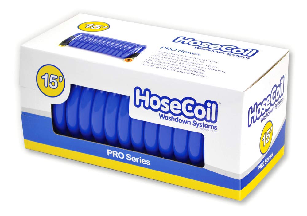 1/2" HoseCoil PRO Self Coiling Garden, RV, Outdoor Water Hose (15)