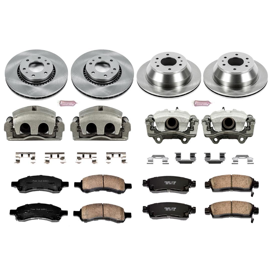 Power Stop KCOE2060 1-Click OE Replacement Brake Kit with Calipers For Buick Rainier, Chevrolet Trailblazer, GMC Envoy, Saab 9-7x [Model Specific]