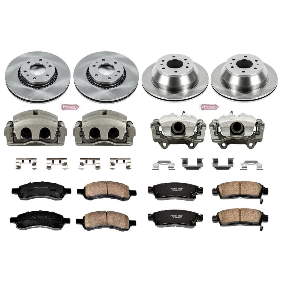 Power Stop KCOE2060 1-Click OE Replacement Brake Kit with Calipers For Buick Rainier, Chevrolet Trailblazer, GMC Envoy, Saab 9-7x [Model Specific]