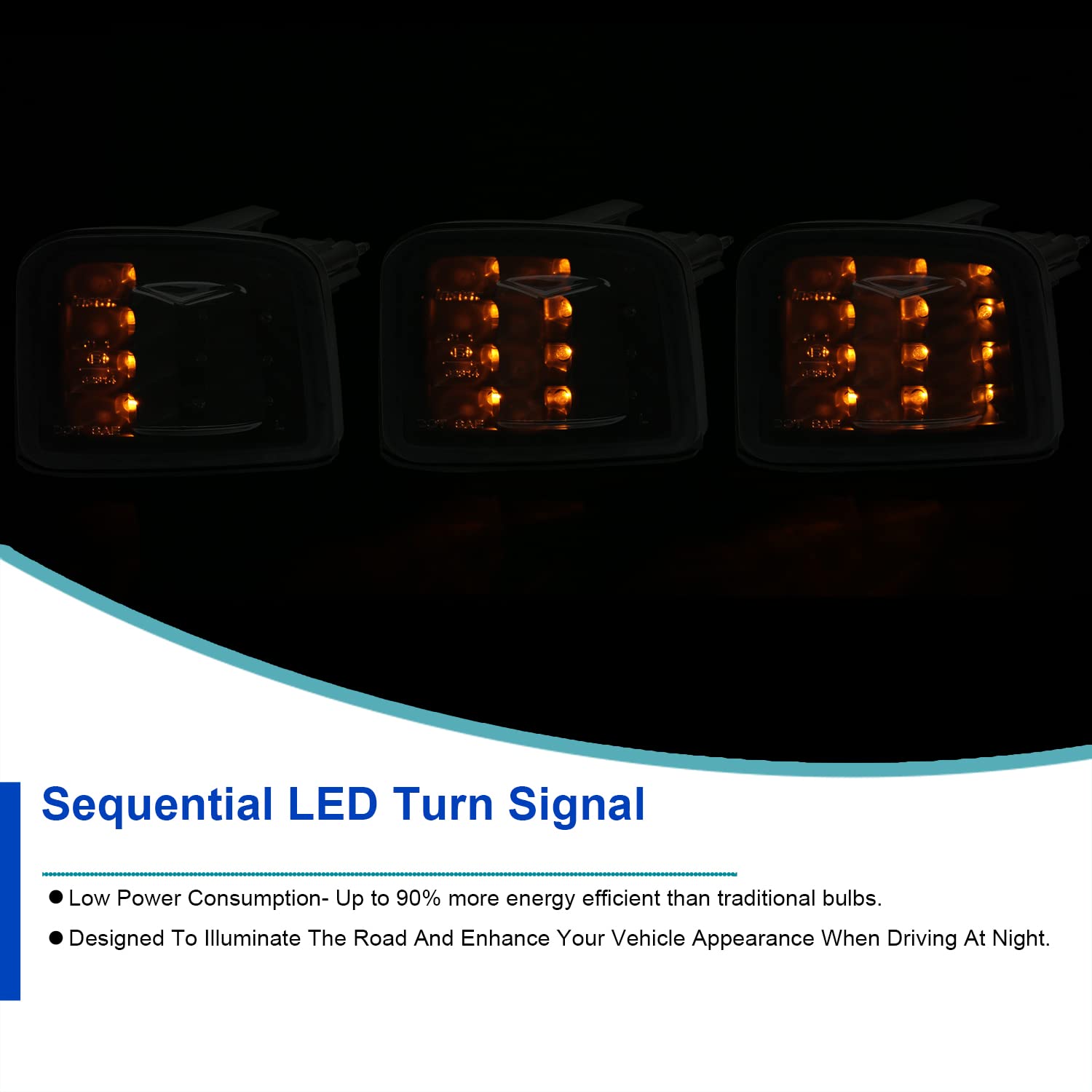 Black Smoke SPEC-D TUNING Sequential LED Bumper Lights Compatible with 2015-2021 Subaru Impreza WRX/STI, L+R Pair Assembly