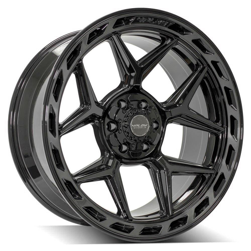 4PLAY Wheels 4P55-22100-6D55-18BBT Painted Brushed Black Wheel (22 x 10. inches /6 x 135 mm, -18 mm Offset)