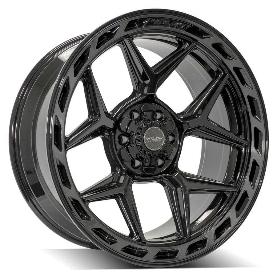 4PLAY Wheels 4P55-22100-6D55-18BBT Painted Brushed Black Wheel (22 x 10. inches /6 x 135 mm, -18 mm Offset)
