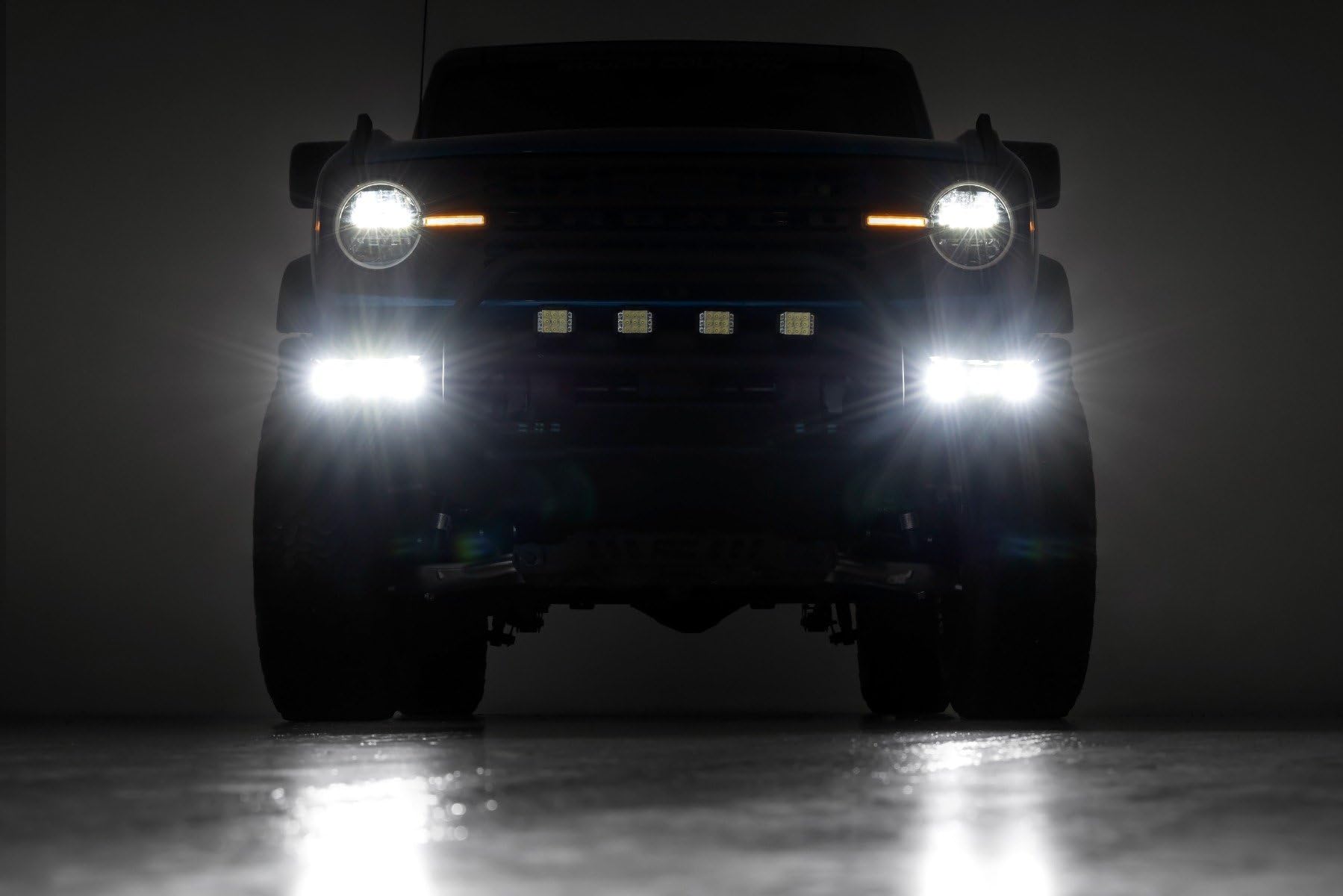 Rough Country Triple DRL LED Fog Light Kit for Ford Bronco (2021-2024) - Amber DRL