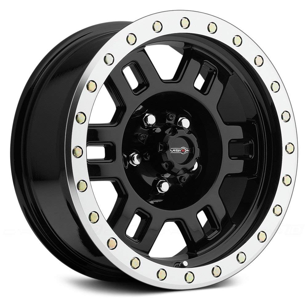 18X9 Vision Wheel 5X5.0 5.7BS Manx 398 Gloss Black Machined Lip
