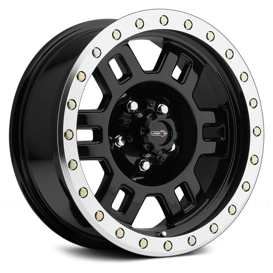 18X9 Vision Wheel 5X5.0 5.7BS Manx 398 Gloss Black Machined Lip