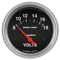 Auto Meter Sport-Comp Electric Voltmeter Gauge Regular, 2.625 in. 3592