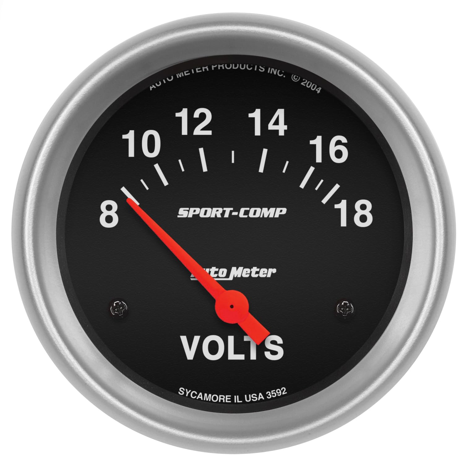 Auto Meter Sport-Comp Electric Voltmeter Gauge Regular, 2.625 in. 3592