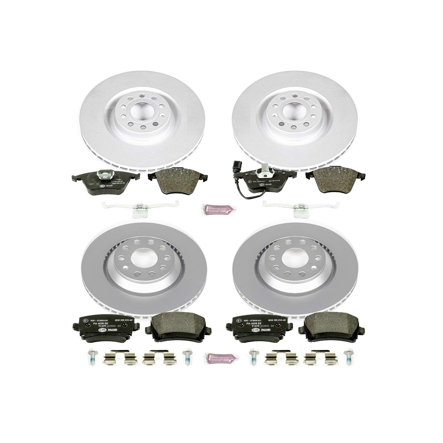 Euro-Stop Power Stop Brake Kit Front and Rear For Volkswagen CC 2009-2012, Volkswagen Golf R 2012-2013, Volkswagen Passat 2006-2009, Volkswagen R32 2008 [Model Specific]