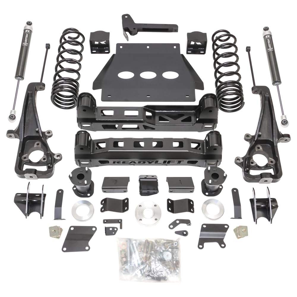 ReadyLIFT 44-19610 6.0'' Lift Kit Without Factory Air Suspension and 22" Wheels Big Bore Kit W/Falcon 1.1 Monotube Shocks For Dodge/Ram 1500 4WD