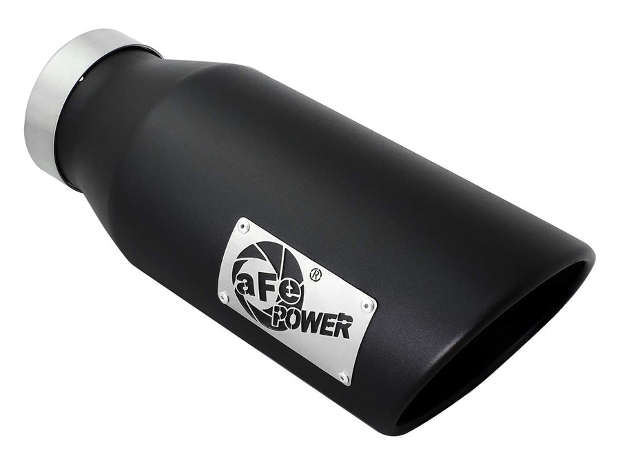 MACH Force-Xp Exhaust Tip AFE Filters 4 in. In x 6 in. Out x 15 in. L 409 Stainless Steel Driver-Side Clamp-On Black Finish