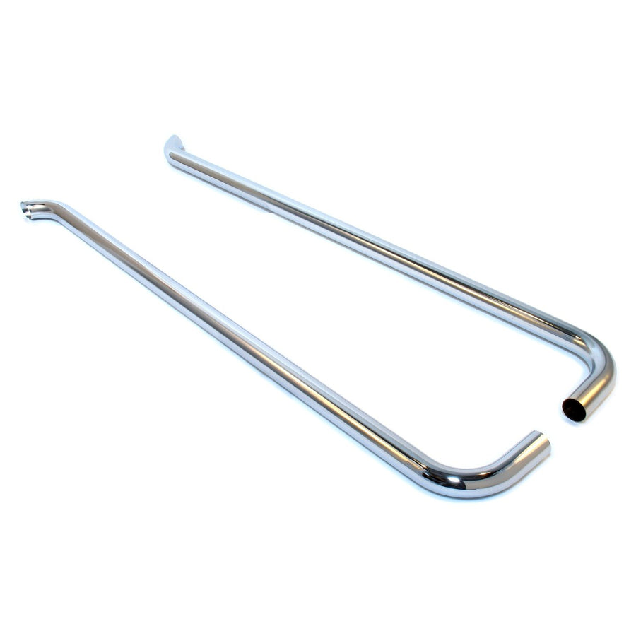 Chrome Patriot Exhaust Slant Style Lake Pipe Side Exhaust, Silver H1280