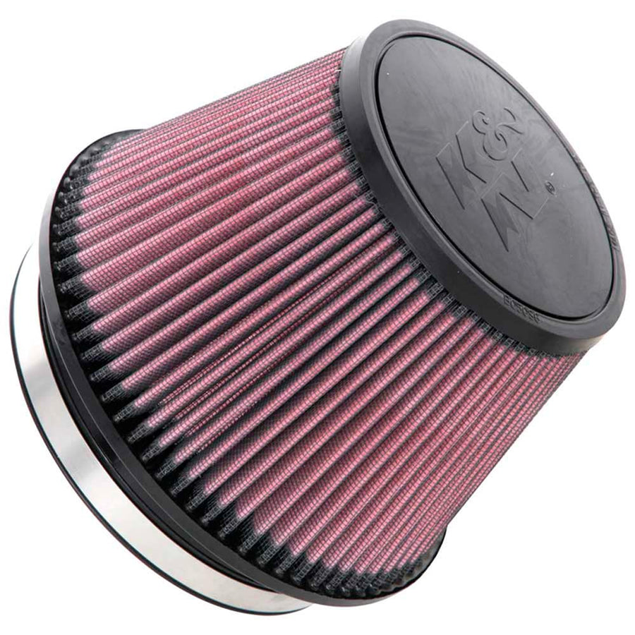 High-Flow K&N Original Lifetime Universal Clamp-On Air Filter: High Performance, Premium, Washable: Flange Diameter: 6 In, Filter Height: 5 In, Flange Length: 1 In, Shape: Round Tapered, RU-2960XD