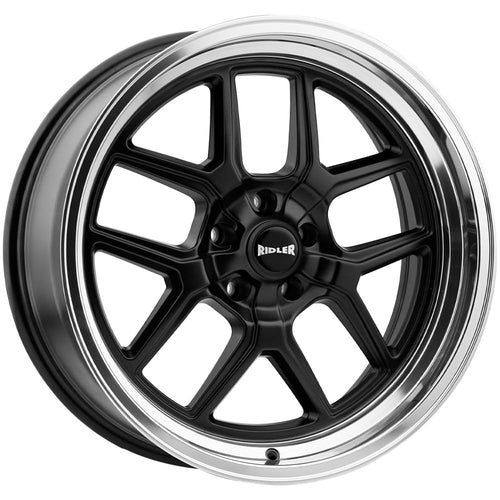 610 Ridler Matte Black/Polished Wheel (17 x 7. inches /5 x 120 mm, 0 mm Offset)