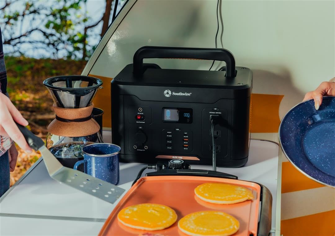 1166Wh Southwire Elite 1100 Series Backup Lithium Battery, 120V/1000W Pure Sine Wave AC Outlet, Solar Generator (Solar Panel Not Included) for Home Backup Power, Emergency Power, Camping and more
