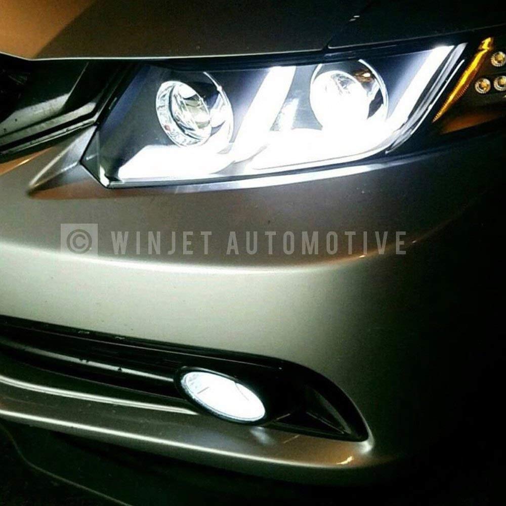 Fog Lights Winjet OEM Series for [2013 2014 2015 Honda Civic 4-Door Sedan ] Front Bumper Driving Fog Lamps Assembly + Switch + Harness + Wiring Kit 1 pair (Clear Lens)