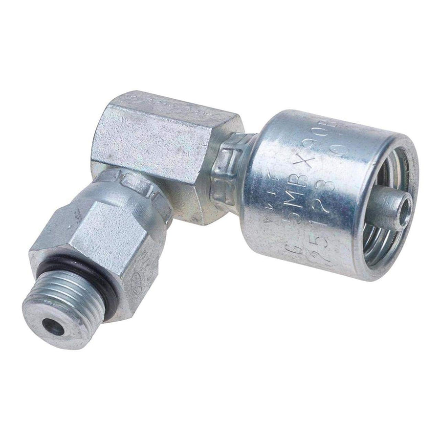 Gates Male G25123-0406 O-Ring Boss Swivel - 90 Block (MegaCrimp)