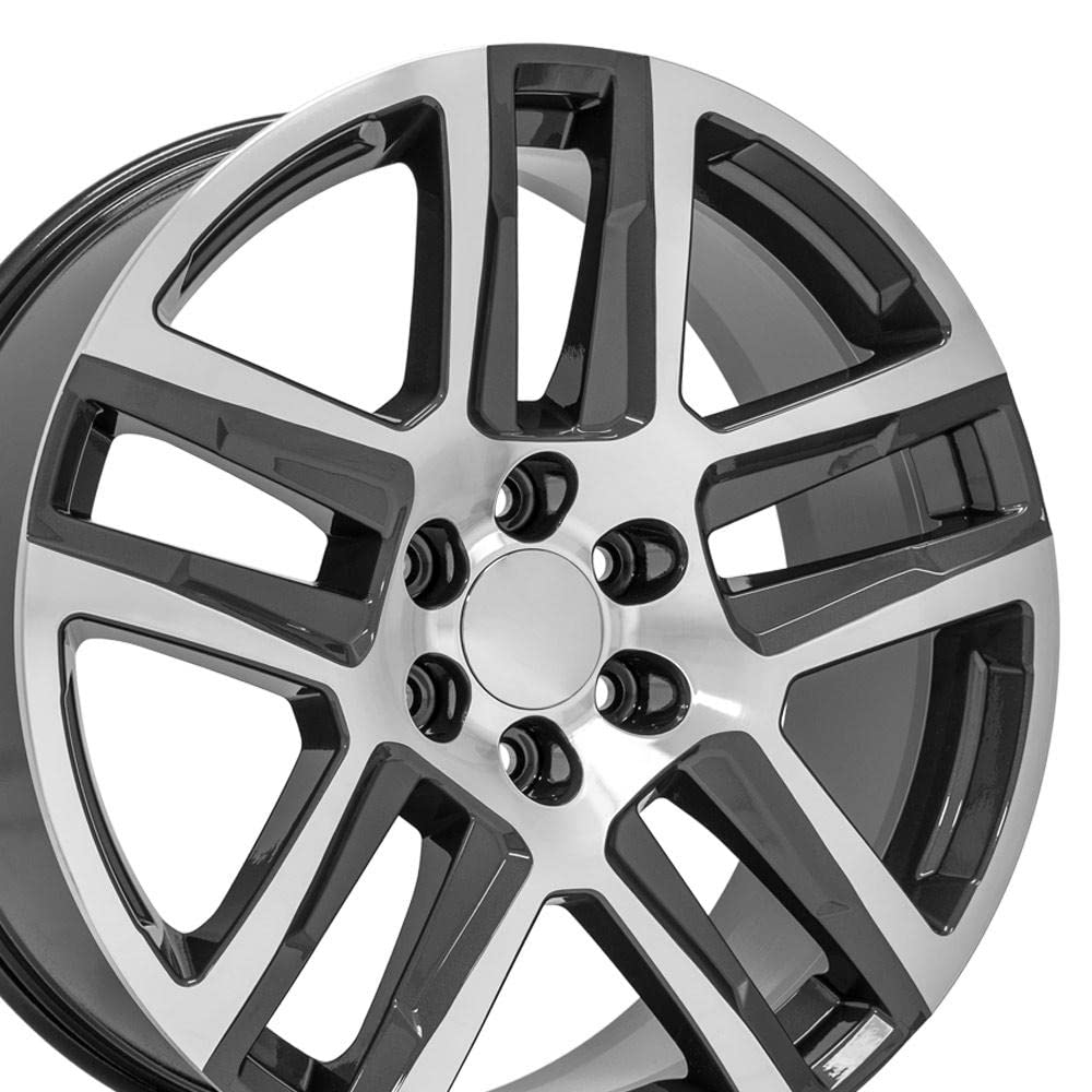 22 Inch OE Wheels CV63 Rim Fits Silverado 1500 Z71 Style 6x139.7 22x9 Gloss Gunmetal Machined - Hollander 5913 (1)