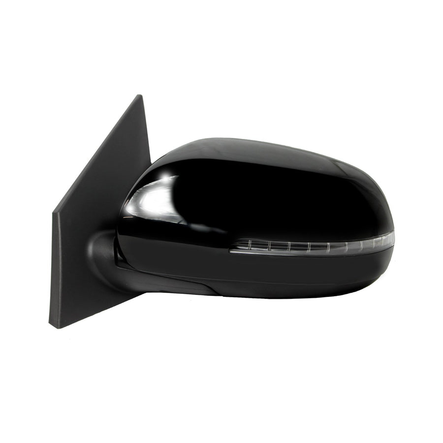 Fit System Driver Side Mirror for 5 Wagon/Rio Sedan Kia Rio, Textured Black w/PTM Cover, w/Turn Signal, Foldaway, Heated Power