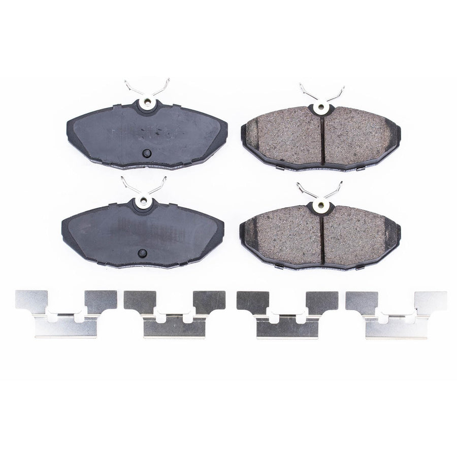 Power Stop Front Brake Kit For Ford Thunderbird 2003-05 |Jaguar Vanden Plas 2005 |XJ8 2005 |Lincoln LS 2000-06 - Brake Pads Ceramic With Installation Hardware, 17-806