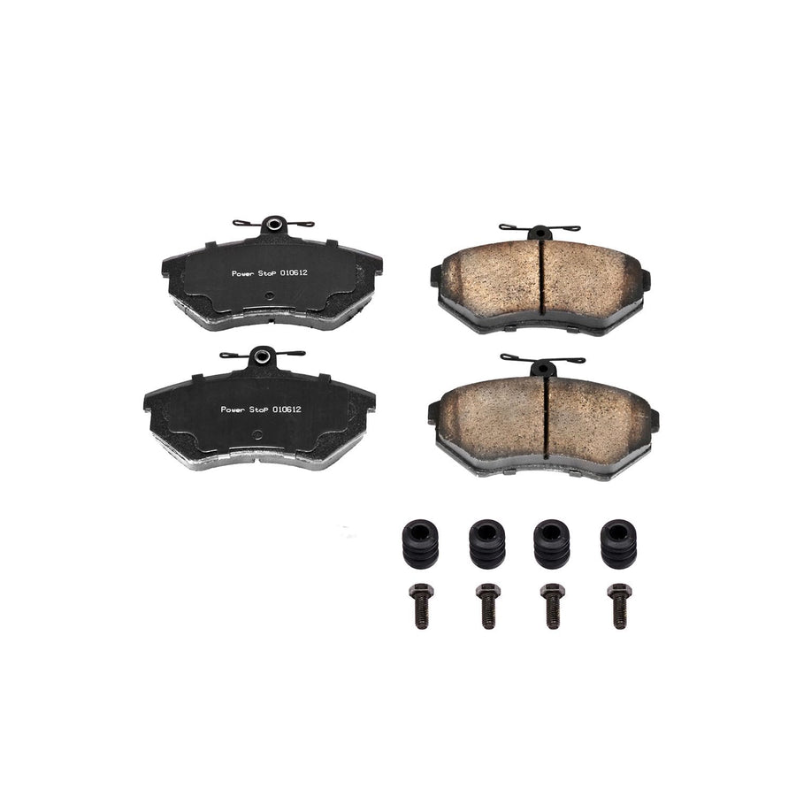 Power Stop Front Brake Kit For Cabrio Volkswagen 1995-02 |Golf 1997-99 |Jetta 1994-99 |Passat 1990-94 - Ceramic Brake Pads With Installation Hardware, 17-696