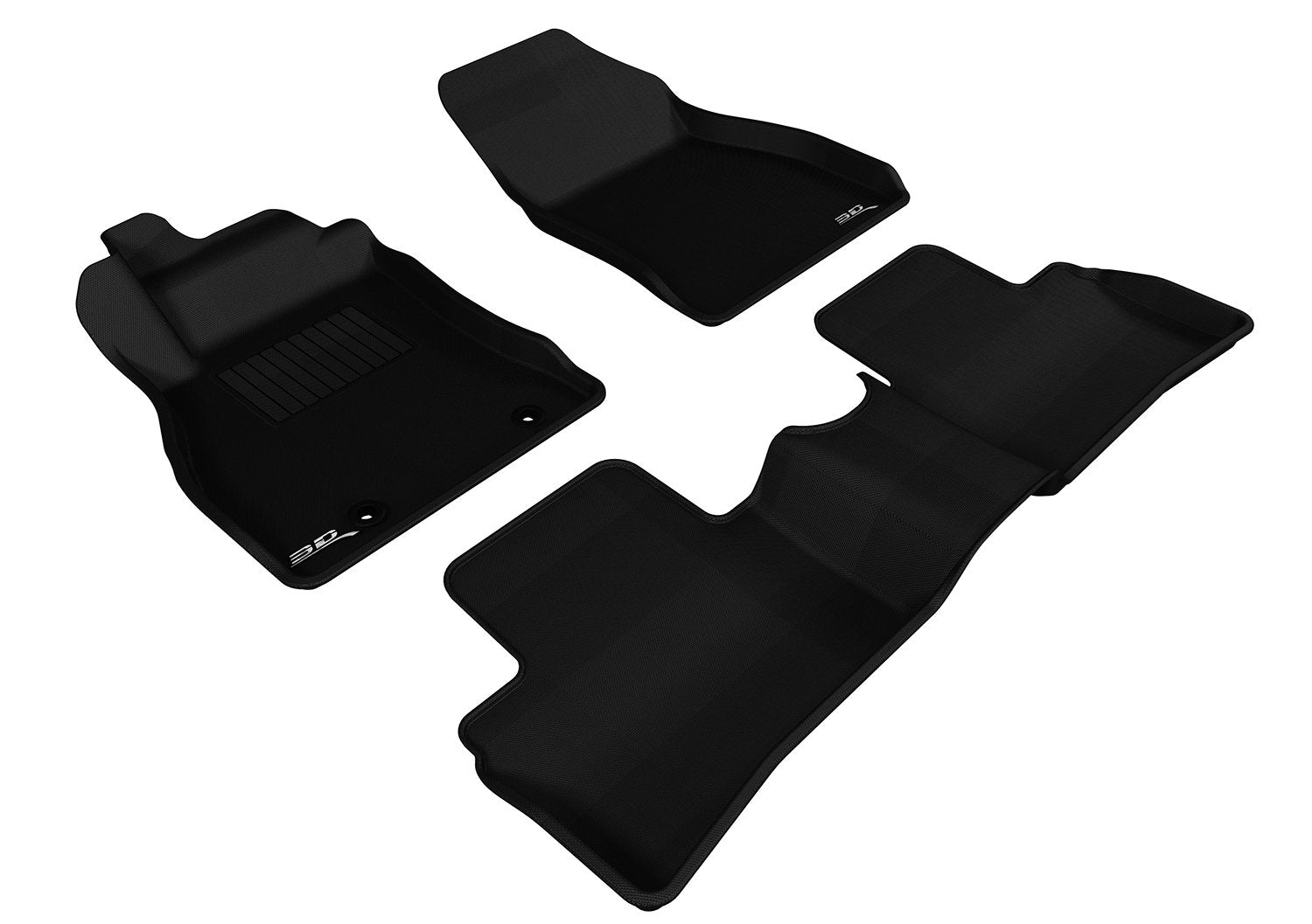 Complete Set 3D MAXpider-L1NS06401509 Custom Fit All-Weather Floor Mat for Select Nissan Juke Models - Kagu Rubber (Black)