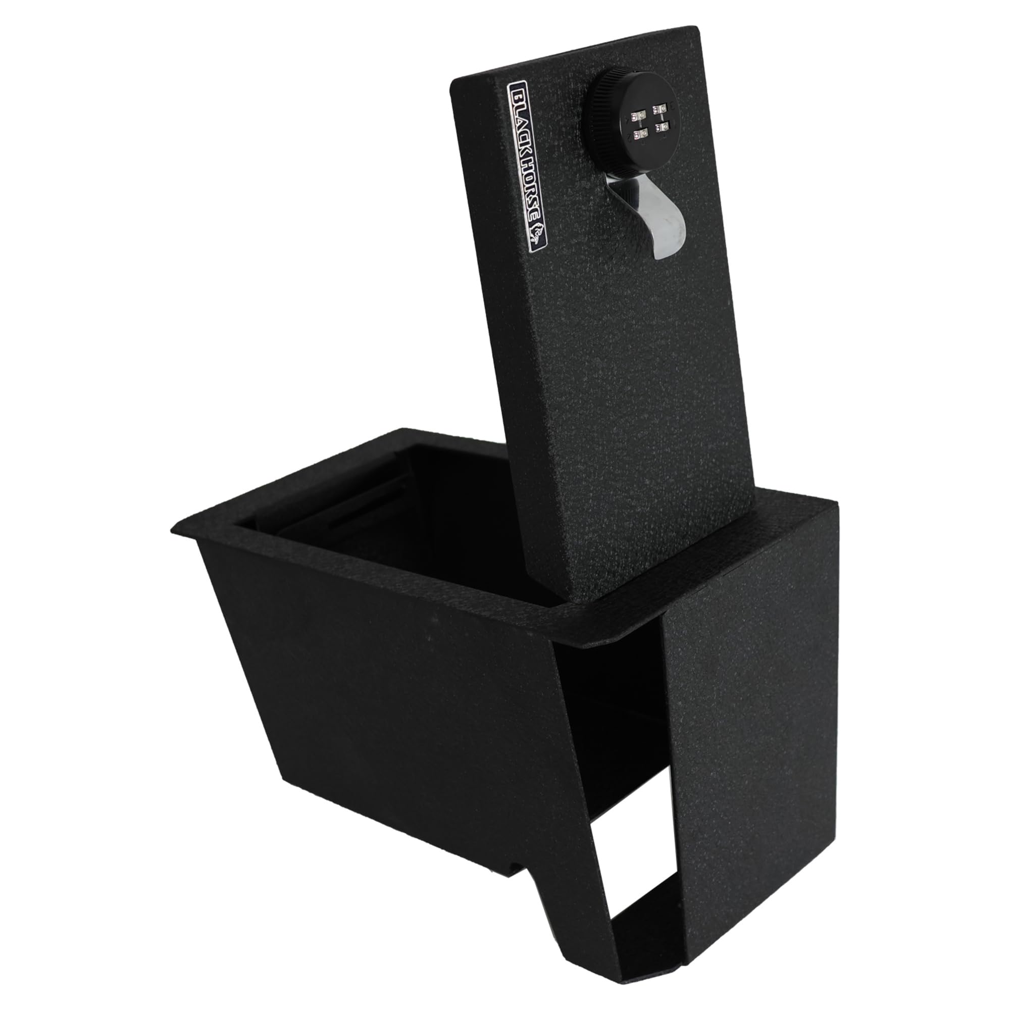 Center Console Safe Black Horse Security Lock Box, Black Gun Box Organizer, with 4 Digit Combination Resettable Lock Compatible with 2015-2022 Chevrolet Colorado-ASGM07
