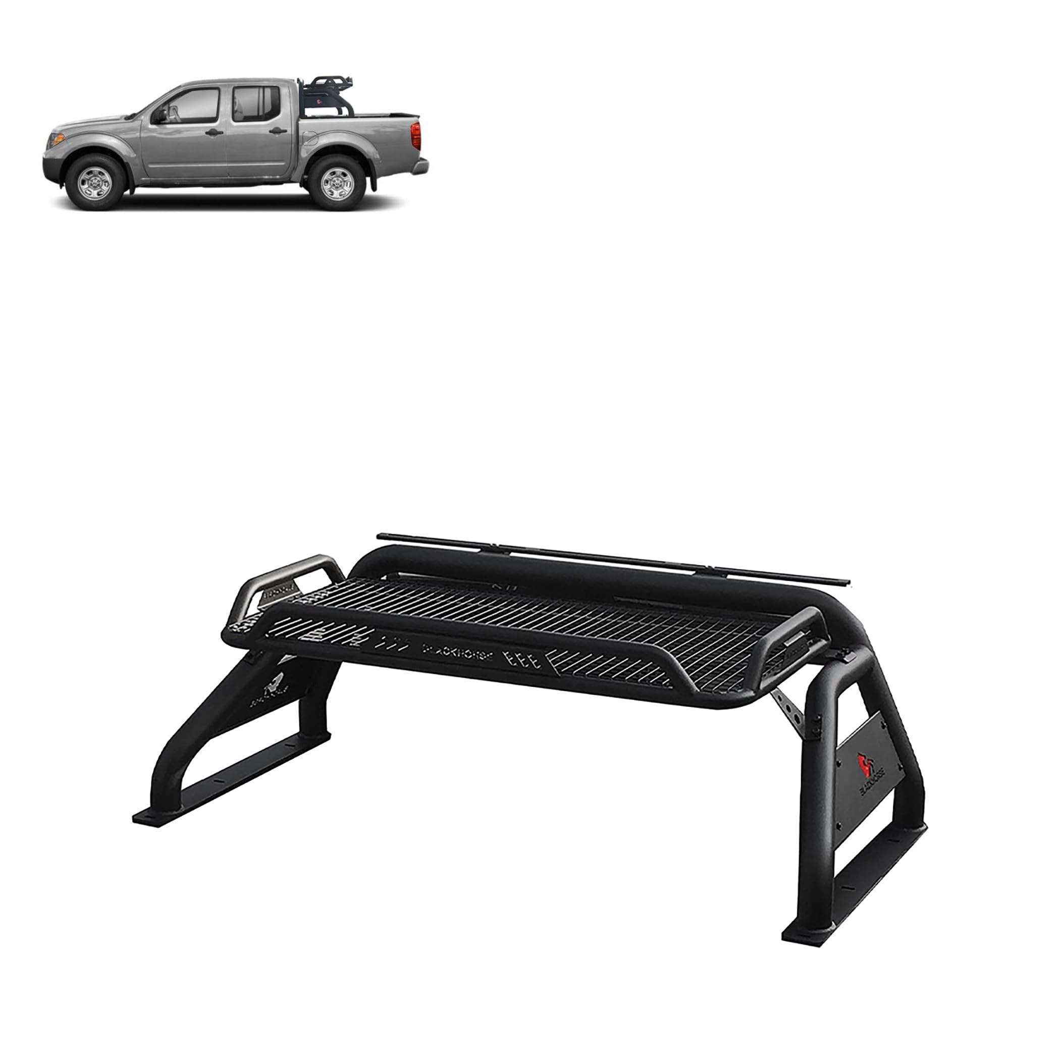 Atlas Roll Bar Black Black Horse Compatible with 2005-2021 Nissan Frontier-ATRB-NIFRB
