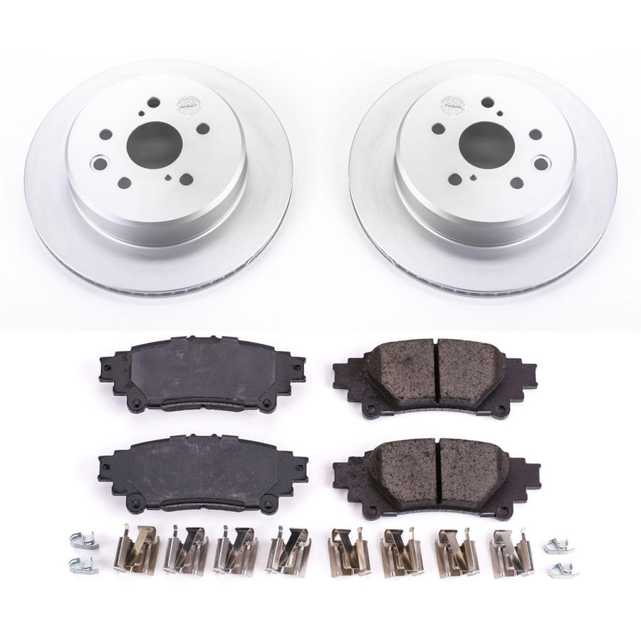 Power Stop CRK6514 Z17 Geomet Coated Brake Kit For GS200t, GS300, GS350, GS450h, IS200t, IS300, IS350, RC200t, RC300, RC350 [Model Specific]