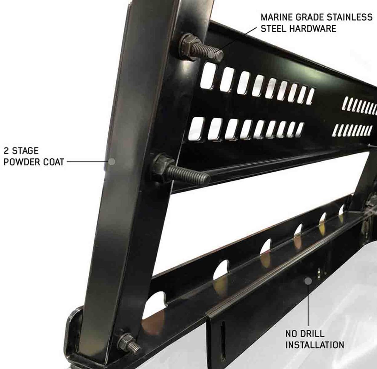 Discovery Rack with Side Cargo Plates - Overland Vehicle Systems, with Front Cargo Tray System Kit Full Size Truck Short Bed Application