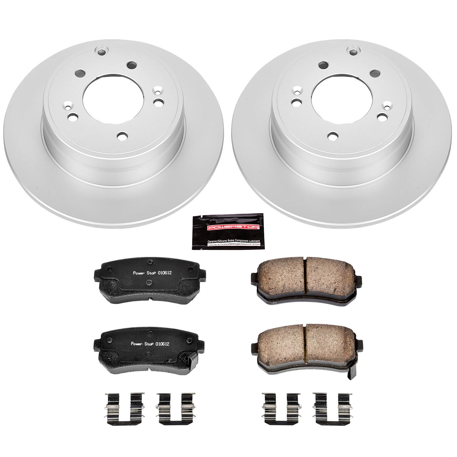 Power Stop CRK6936 Z17 Evolution Geomet Coated Brake Kit For Hyundai Sonata 2015, Hyundai Tucson 2015-2017, Kia Cadenza 2014-2016 [Model Specific]