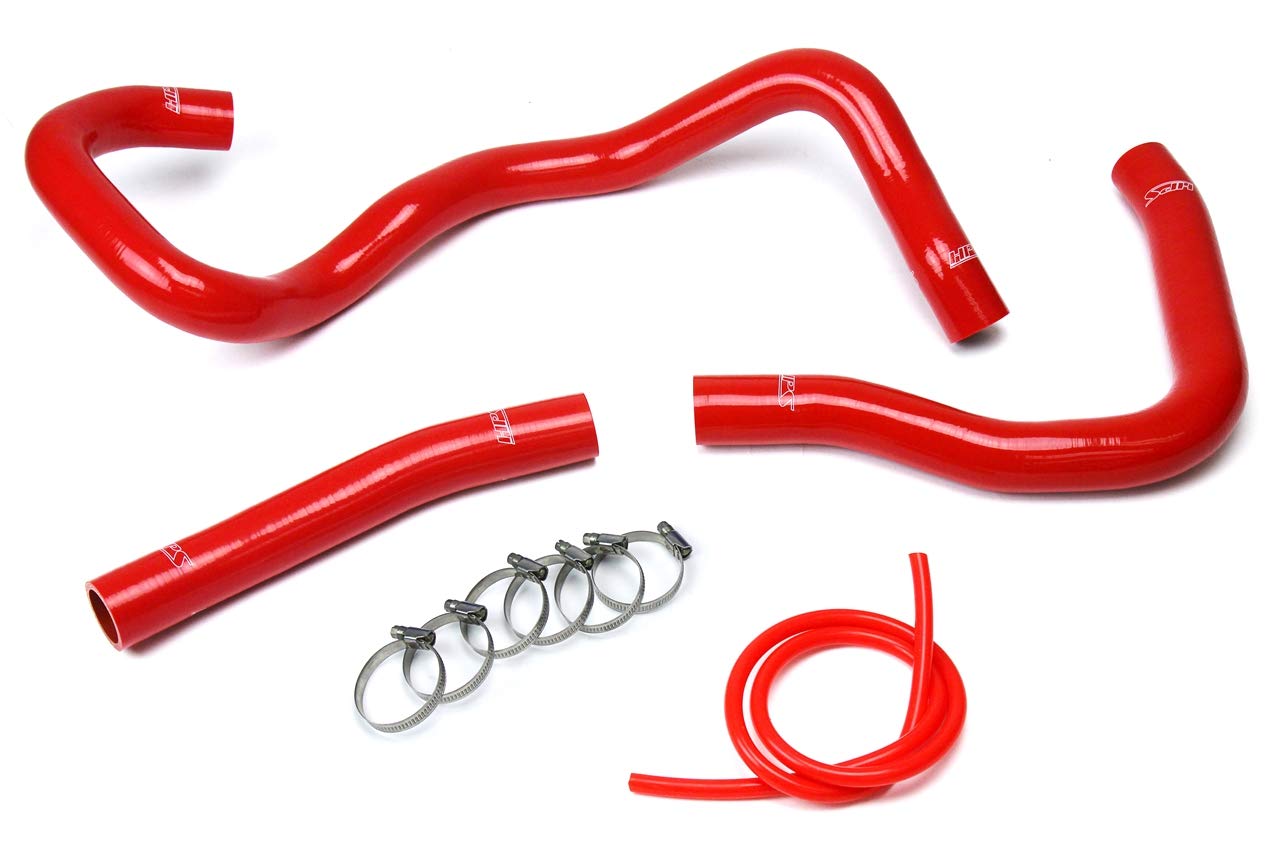 Red HPS 57-1530-RED Silicone Radiator Hose Kit Coolant