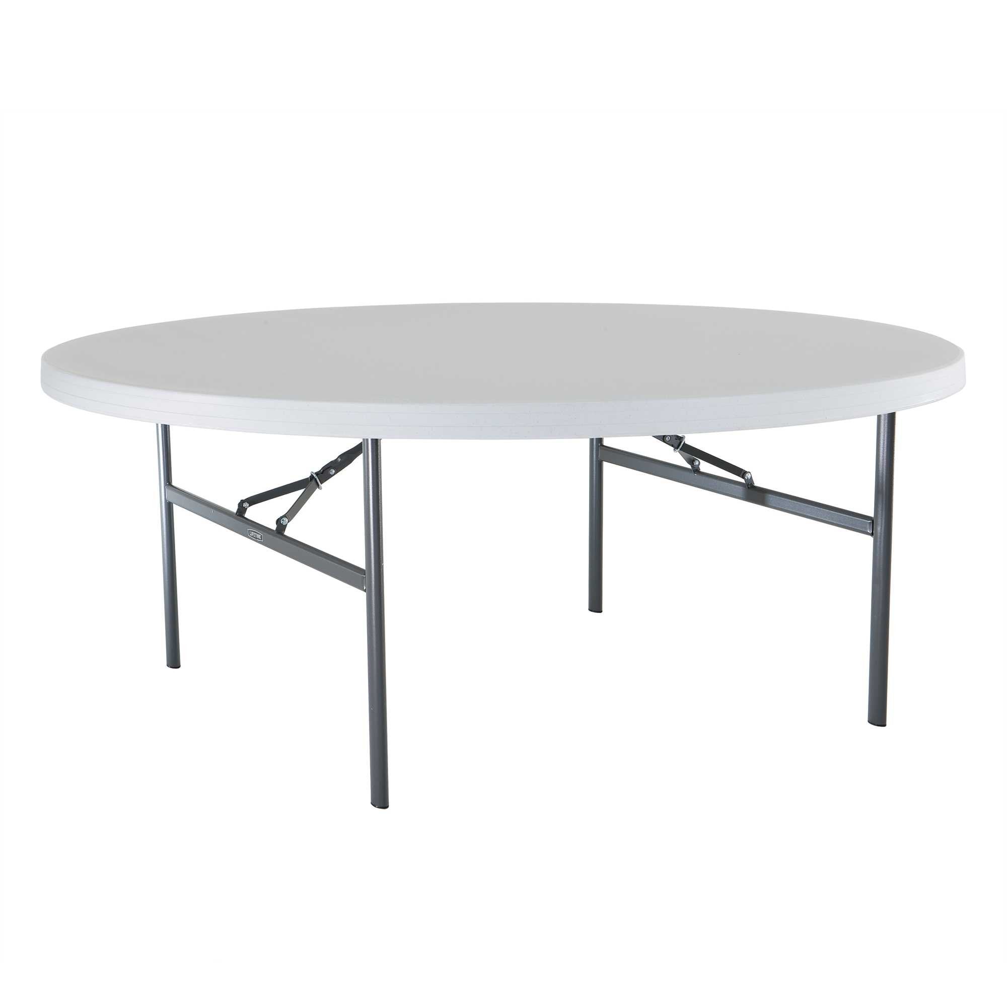 Folding Round Table, Lifetime 22673, 6 Foot, White Granite
