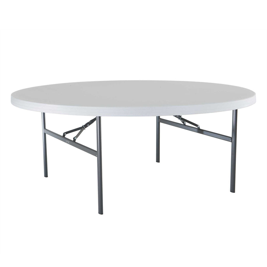 Folding Round Table, Lifetime 22673, 6 Foot, White Granite