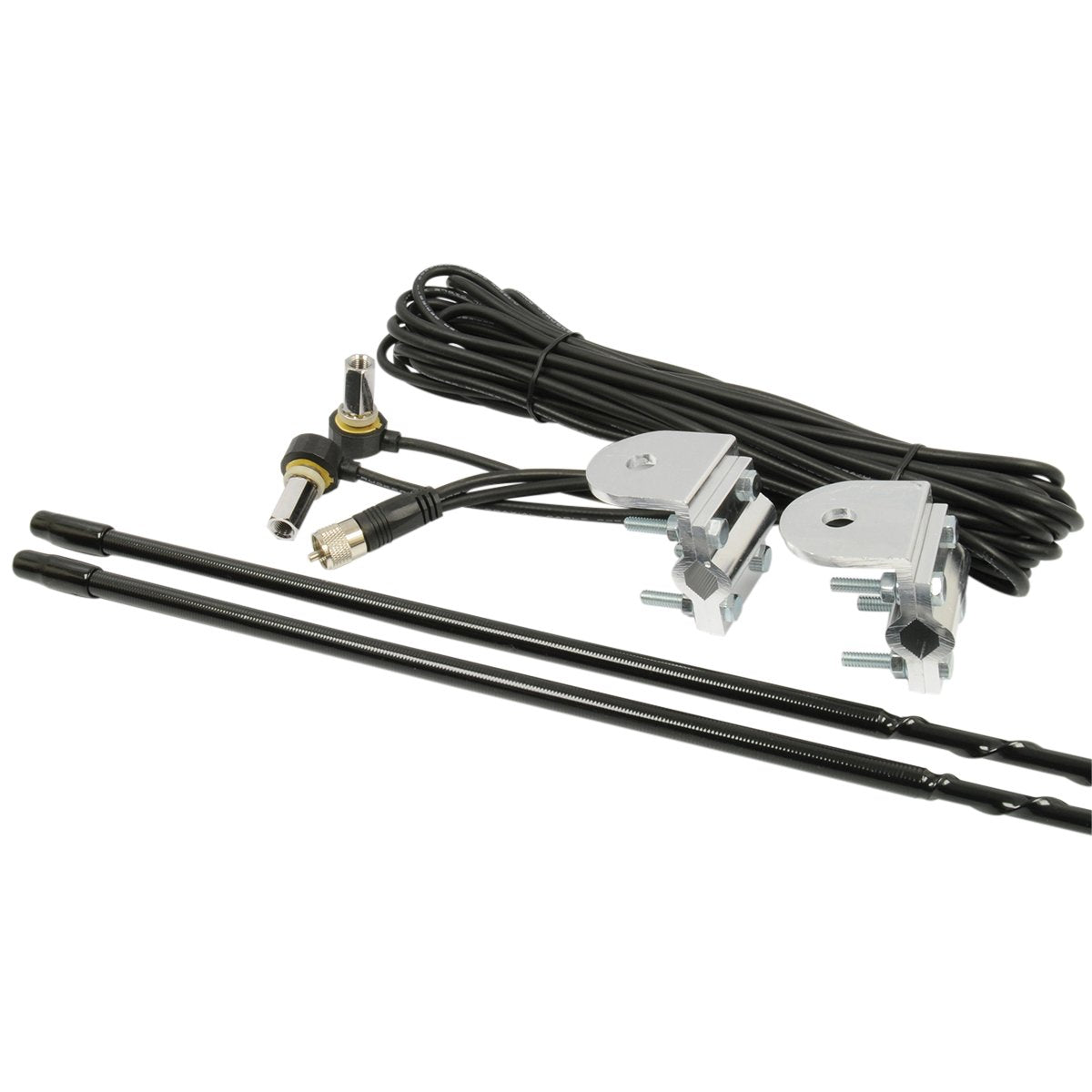 Platinum Series RoadPro RPPS-24KB 4 Foot 1000 Watt Dual Mirror Mount CB Antenna Kit, Black