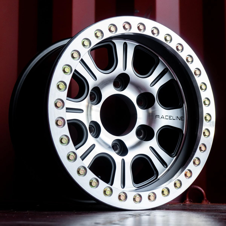 Raceline 15x8 RT232 Monster -32mm Black/Machined Wheel Rim 15 Inch 5x5"