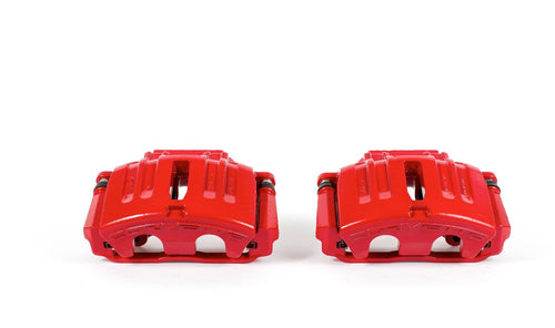 Power Stop S5006A Front Pair of High-Temp Red Powder Coated Calipers For Chevrolet Corvette 2005-2013 [Model Specific]