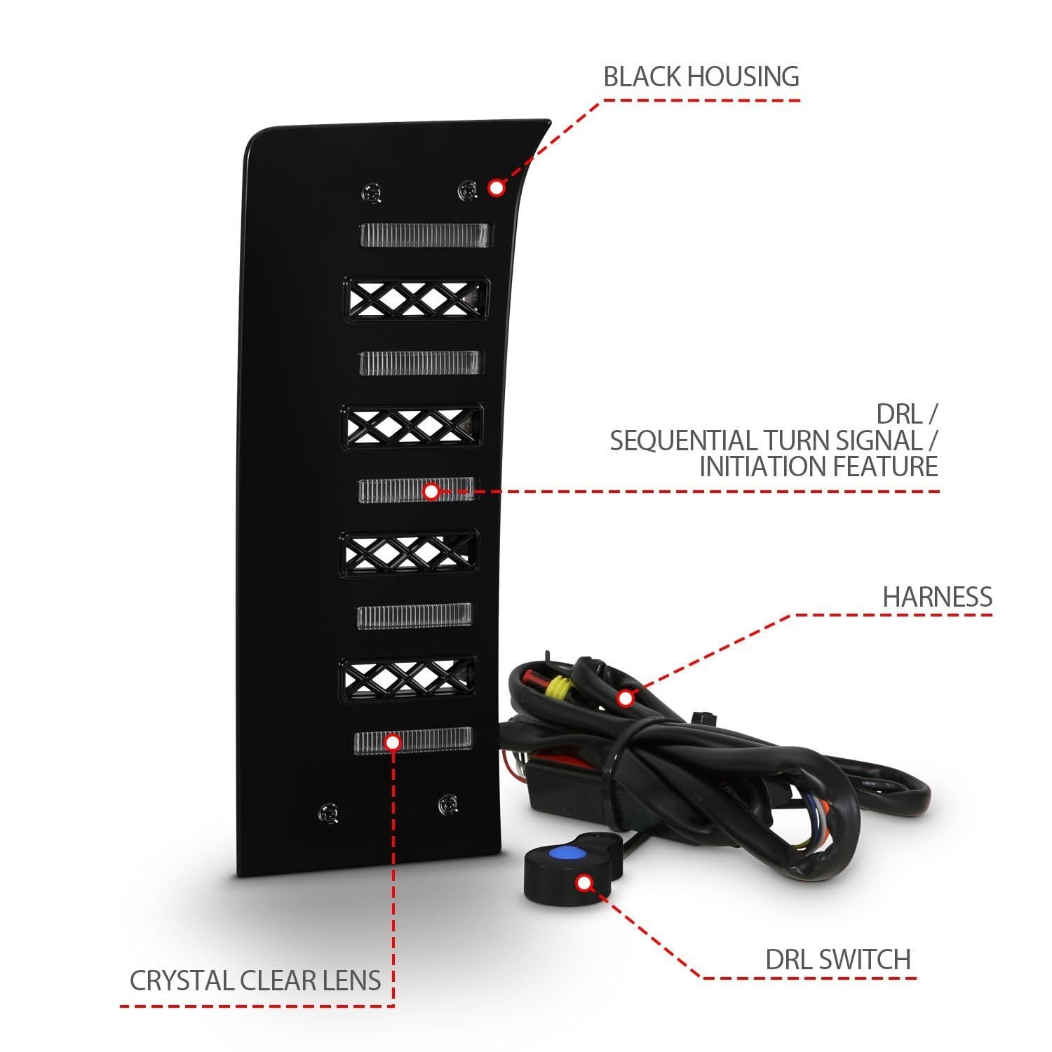 22-24 Toyota Tundra ANZO (w/Factory LED Refl. & OE Bumper) Z-Series Full LED DRL Vent Lights - Pair
