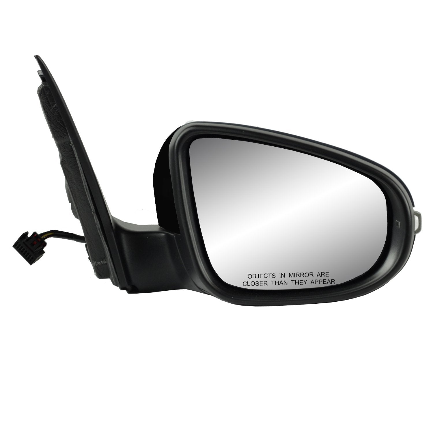 Passenger Side Fit Mirror for Volkswagen Golf, Textured Black w/PTM Cover, w/Turn Signal, Puddle lamp, Power Fold, w/o Memory, Heated Power