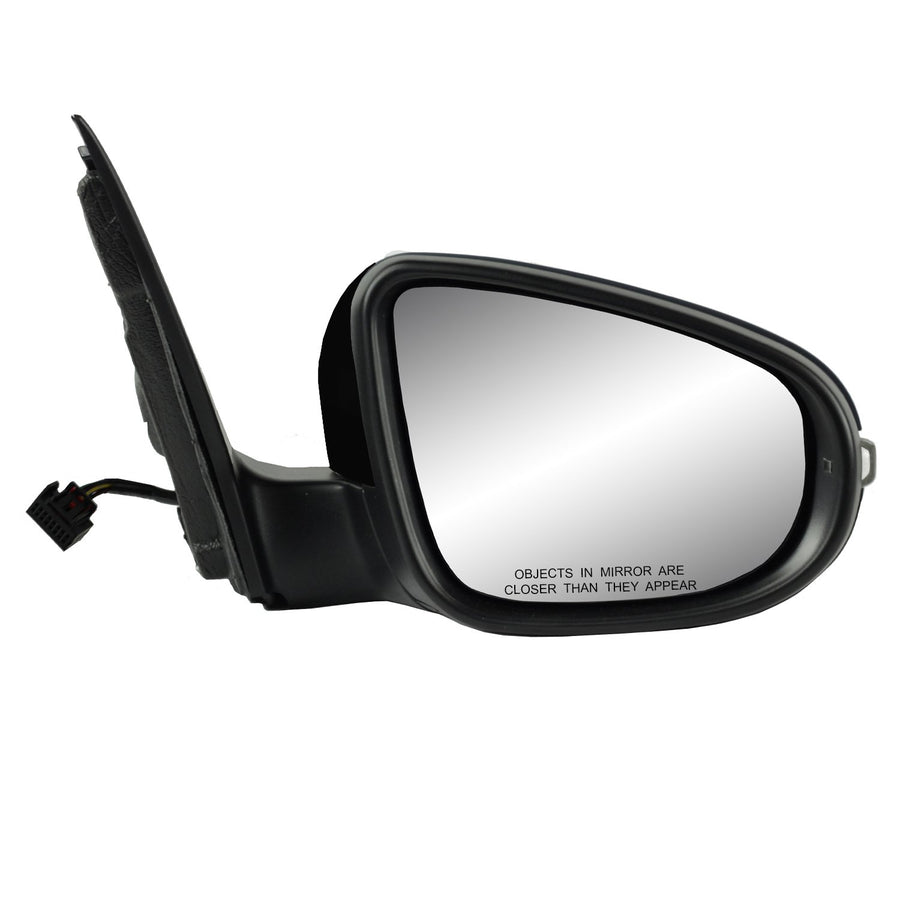 Passenger Side Fit Mirror for Volkswagen Golf, Textured Black w/PTM Cover, w/Turn Signal, Puddle lamp, Power Fold, w/o Memory, Heated Power