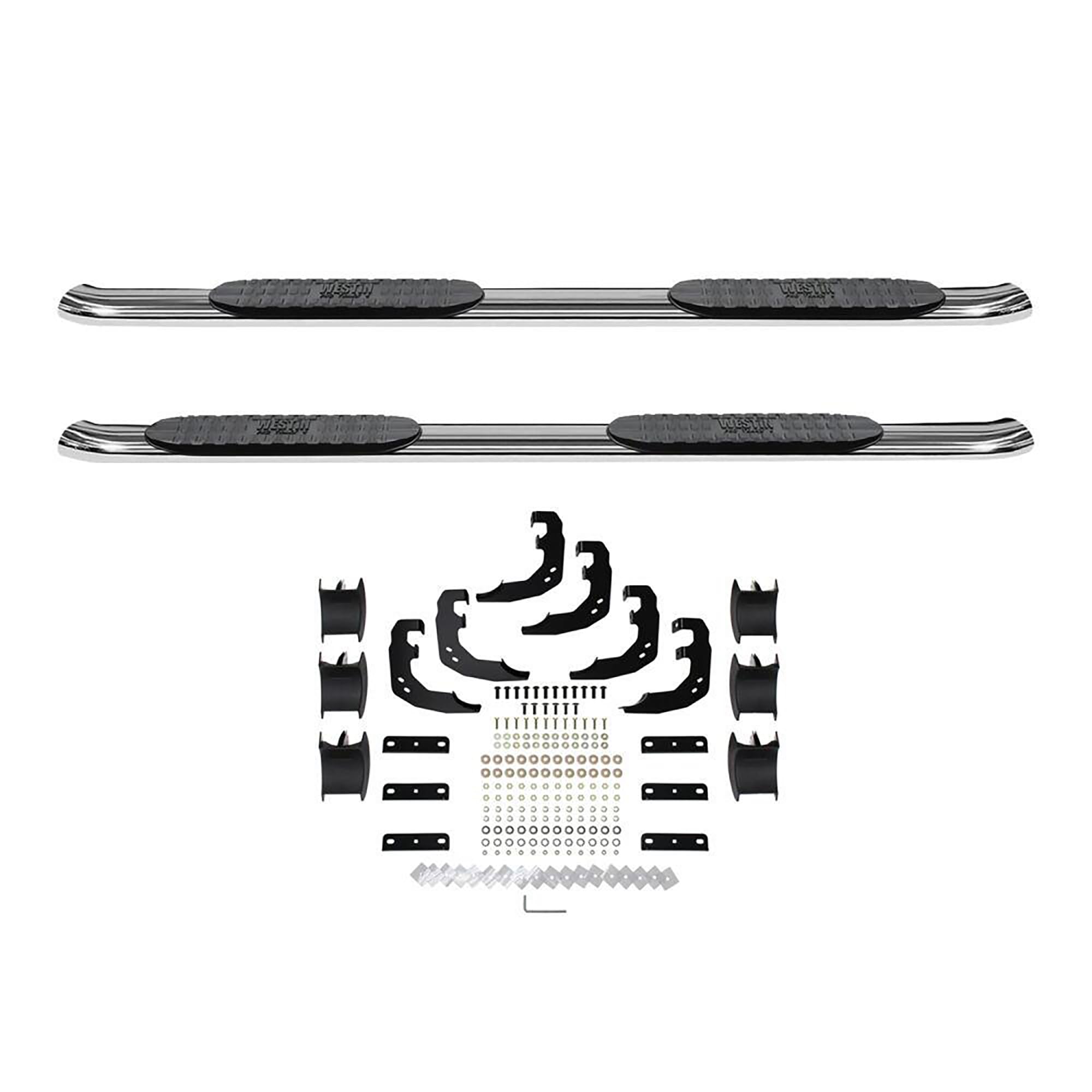 Pro Traxx 4 Oval Nerf Step Bars Westin 21-24080 fits 2019-2023 Ram 1500 Crew Cab (Excl. Ram 1500 Classic) Polished SS 1 Pair