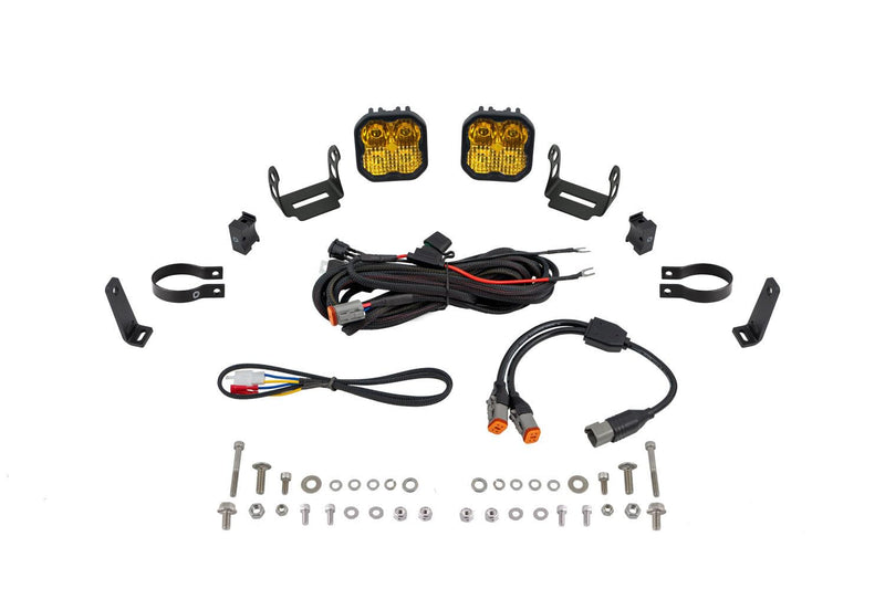 SS3 Diode Dynamics Universal 2 Inch Roll Bar Bumper Light Kit, Yellow Combo Sport