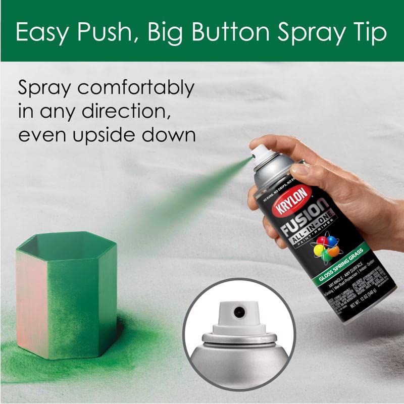 Krylon All-In-One Fusion Gloss Spring Grass Paint + Primer Spray Paint 12 oz.