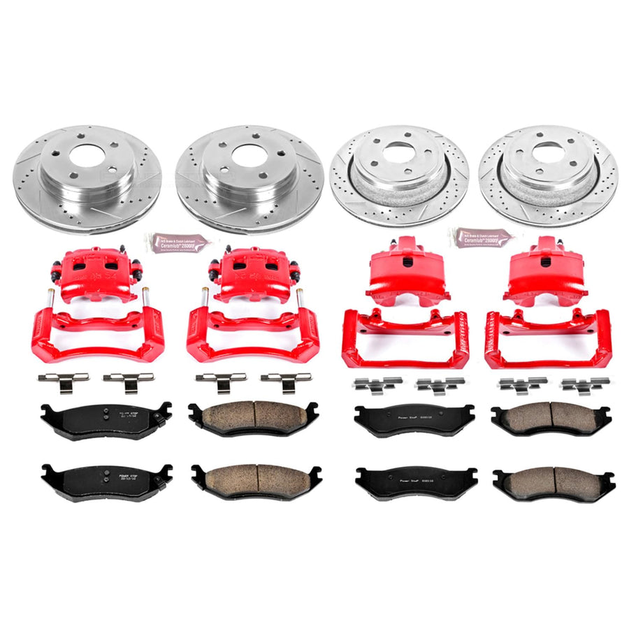 1-Click Performance Brake Kit Power Stop (KC2168) with Calipers For Dodge Ram 1500 2003-2005 [Model Specific]