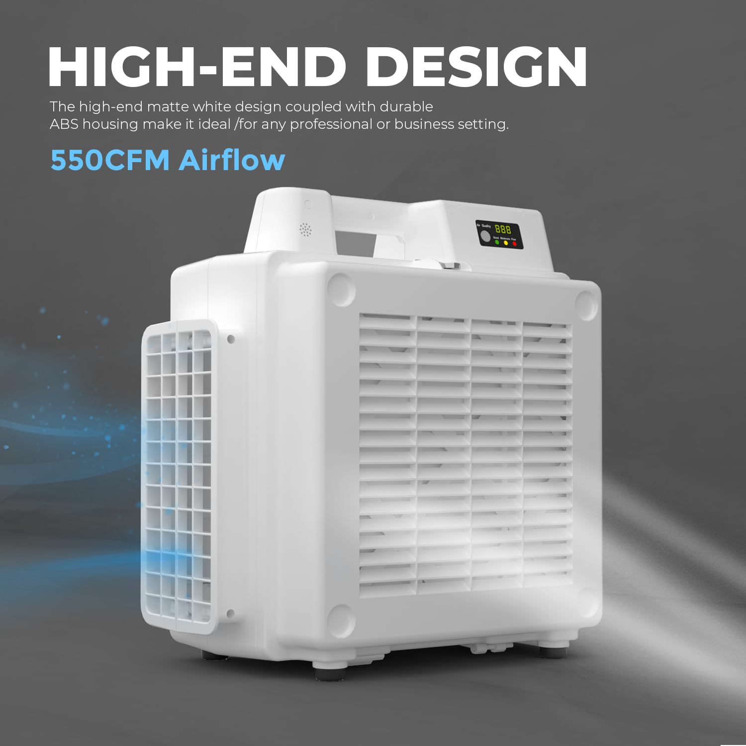 XPOWER 1/2HP X-2830 550 CFM Professional 4-Stage HEPA Air Purifier + Scrubber with built in PM2.5 IAQ Meter and Timer