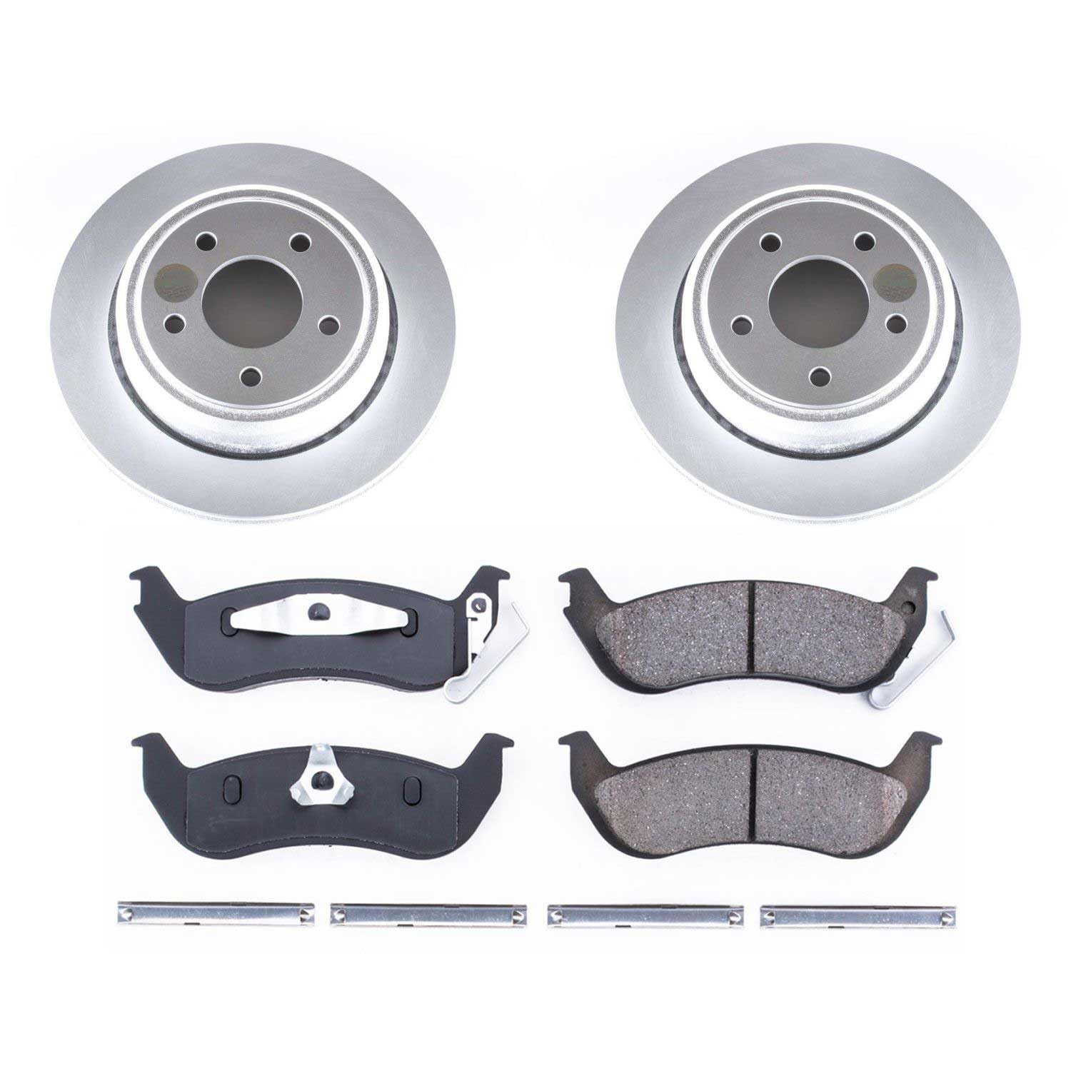 Power Stop Coated Rotor CRK6181 Rear Brake Kit- Coated Brake Rotors & Z17 Ceramic Brake Pads For Ford Ranger 2010-2011 [Model Specific]