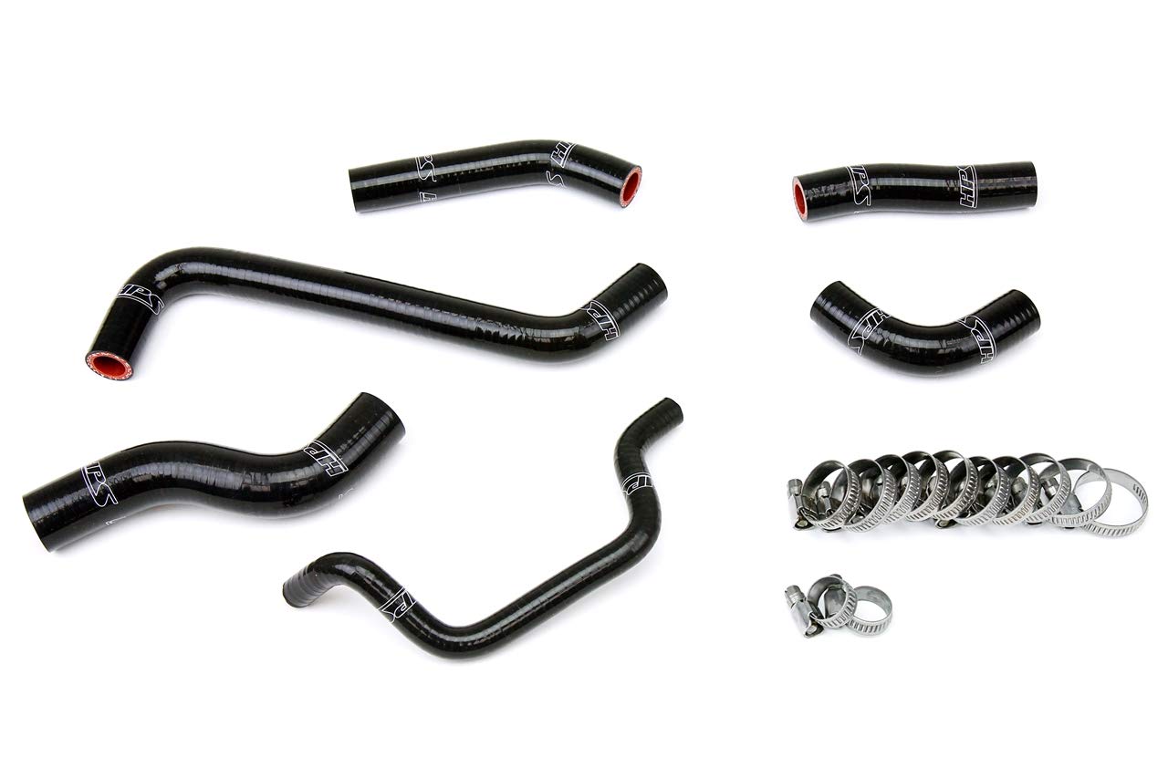 Black HPS 57-1242-BLK Silicone Radiator Coolant Hose Kit
