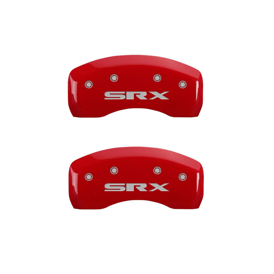 Caliper Covers MGP 35002SSRXRD with Red Powder Coat Finish, (Set of 4)